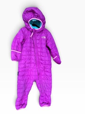 The North Face Kids Purple Hooded Insulated One-Piece